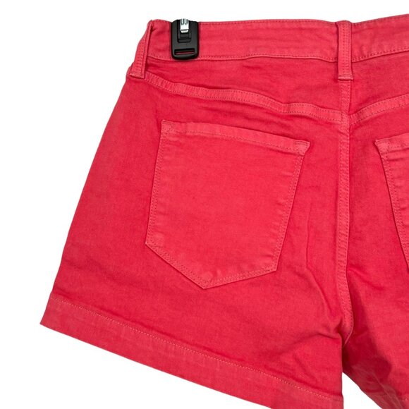 Market & Spruce Coral Cotton Blend Flat Front Mid-Rise Shorts Size 8 NWT - Picture 5 of 8